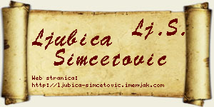 Ljubica Simčetović vizit kartica